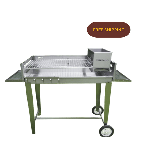 Mobile Braai Stainless Steel with Cover