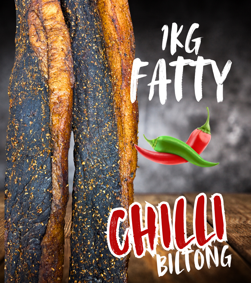Fatty Chilli Biltong 1KG (Sliced)