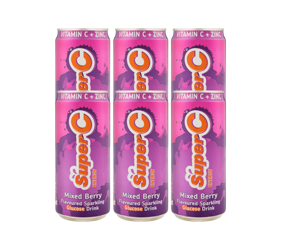 Super C Energy Drink Mixed Berry | 6 Pack 500ml Cans