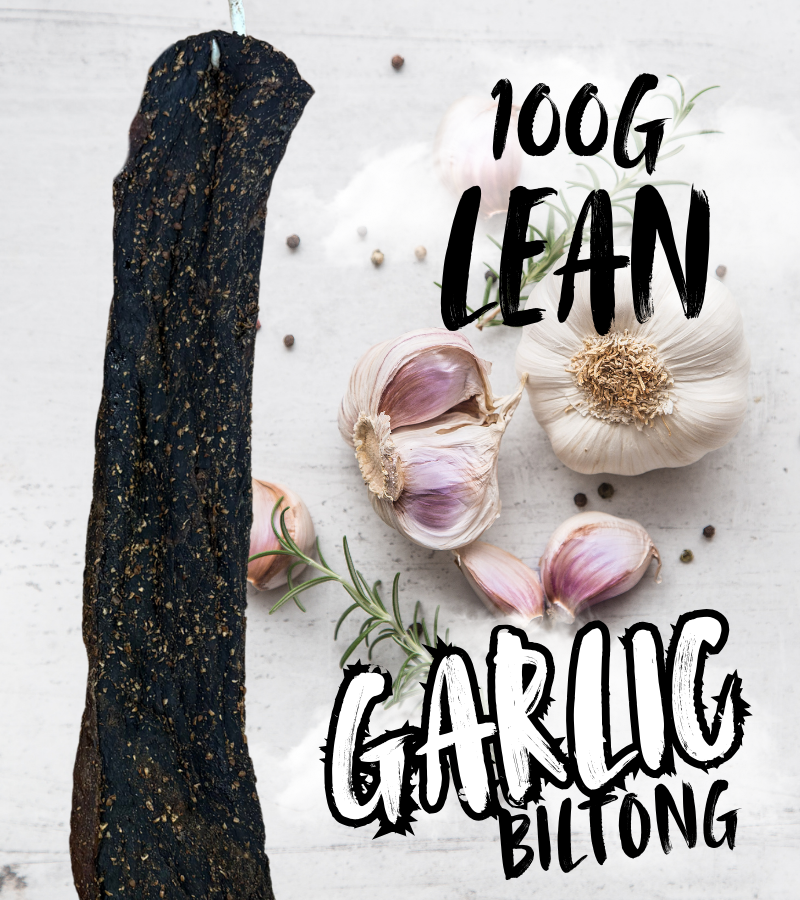 Lean Garlic Biltong 100g (Sliced)