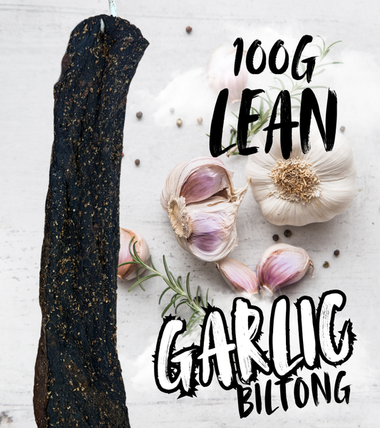 Lean Garlic Biltong 100g (Sliced)