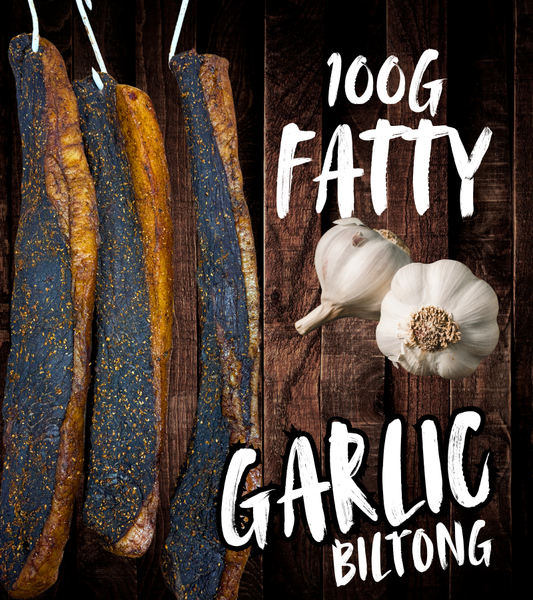 Fatty Garlic Biltong 100g (Sliced)