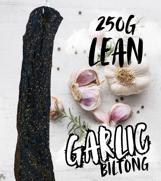 Lean Garlic Biltong 250g (Sliced)