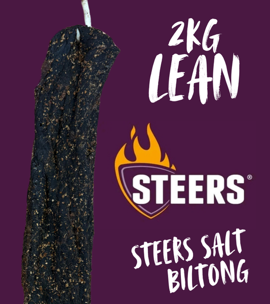 Lean Steers Salt Biltong 2KG (Sliced)