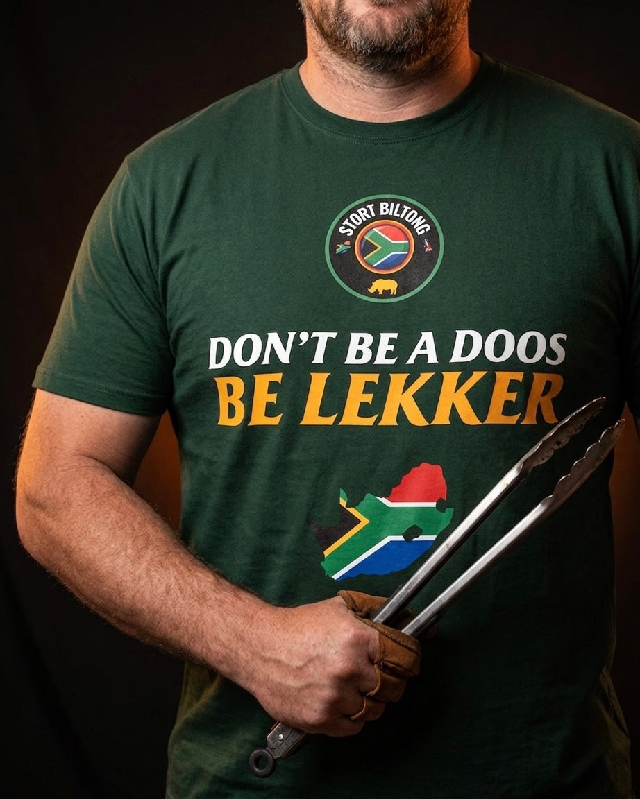 T Shirt | Green Don't be a doos be lekker!
