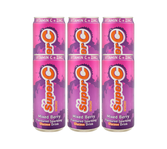 Super C Energy Drink Mixed Berry | 6 Pack 500ml Cans