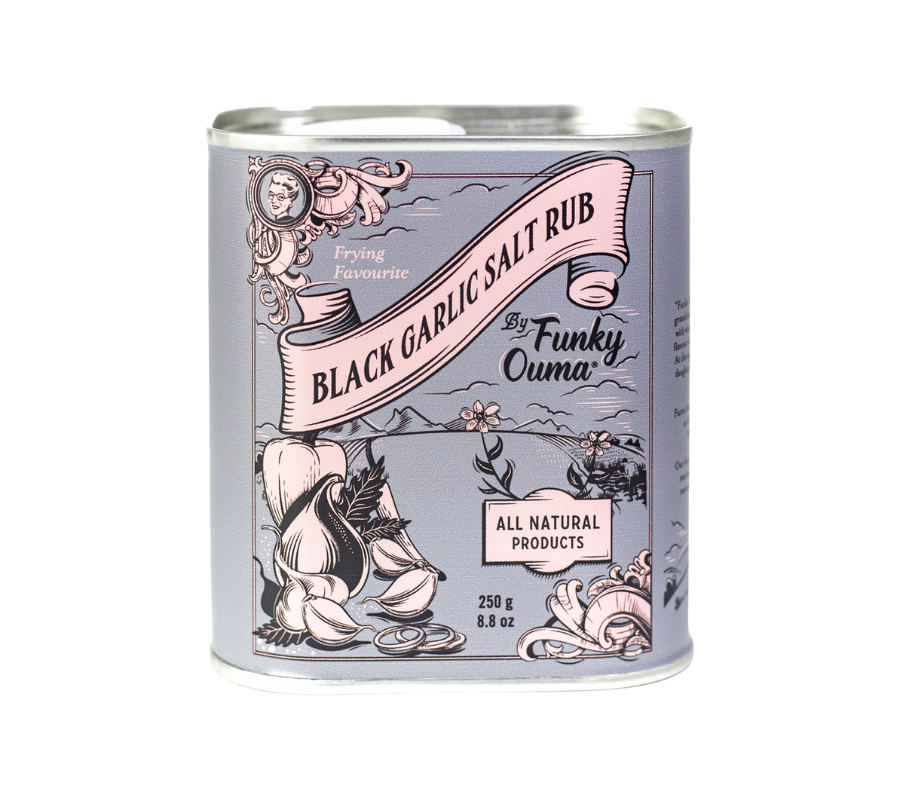 Funky Ouma Black Garlic Salt Rub 185g
