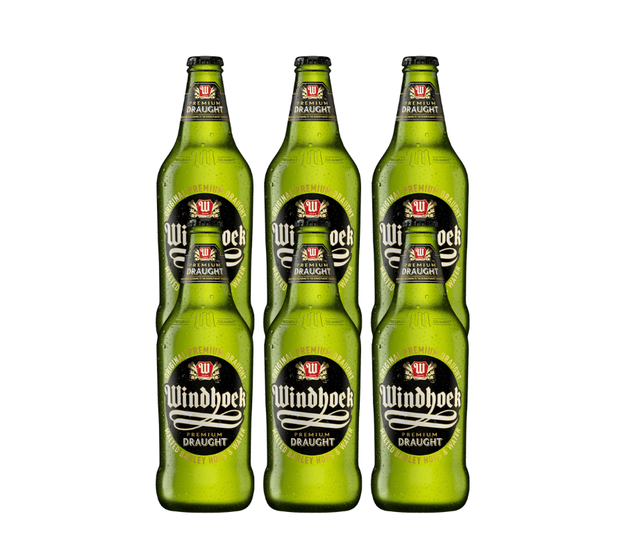 Windhoek Premium Draught 6 Pack 440ml Bottles