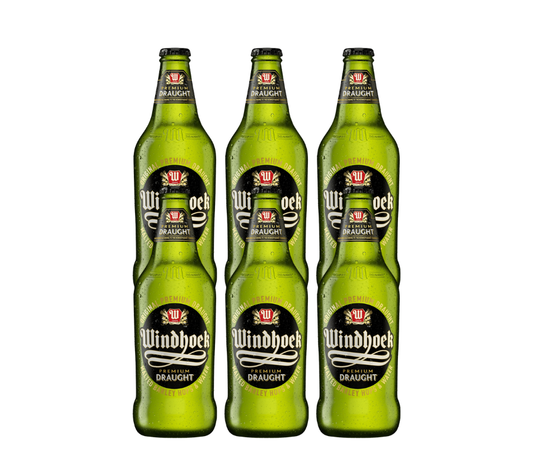 Windhoek Premium Draught 6 Pack 440ml Bottles